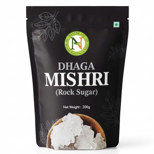 NatureVit Dhaga Mishri, 200g | Rock Sugar | Pure Thread Crystal | Thread Mishri | Mishri Crystal