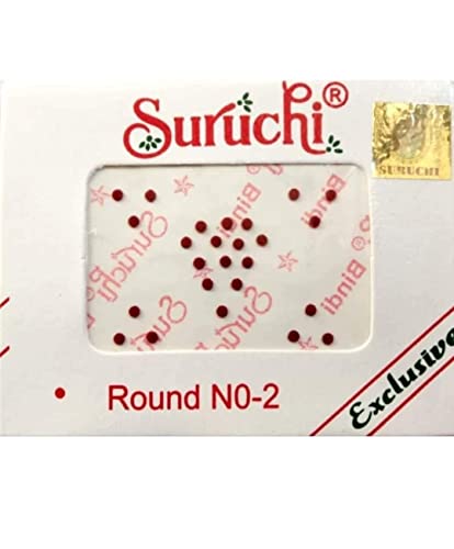 Image of Ublic Store Suruchi Bindi for Women and Girls | Size -2 Maroon Bindi Pack of 12 | Makeup Accessories