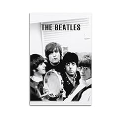 SHUPSY Poster décoratif sur toile The Beatles Black White – Poster mural et photo d’art moderne pour chambre à coucher (60 x 90 cm) - Les Beatles, Paul McCartney, John Lennon, RIngo Starr, George Harrison