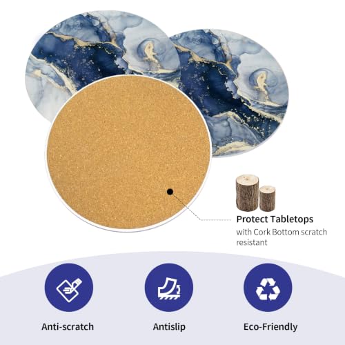 Image of 8 Inch Trivets for Hot Dishes, Pots and Pans, Marble Style Ceramic Trivet with Holder, Heat Resistant Hot Plate Mats for Countertops, Table, Home Essentials, Farmhouse Decor, Set of 3
