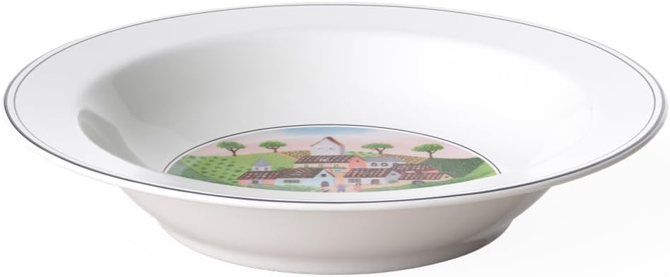 Villeroy & Boch Design Naif Rim Cereal #3-Wedding Procession, 7.75 in, Premium Porcelain, White/Colorful