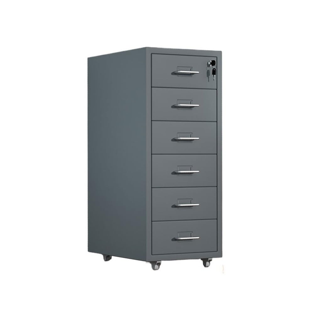 Aioneer Stylish Blue Multifunctional Office File Cabinet - Lockable Large Capacity Steel Drawer - Cold Rolled Steel Storage For Documents & Files-Gris