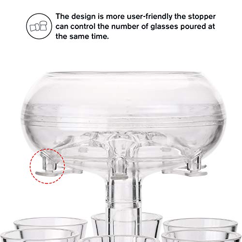 6 Shot Glass Dispenser And Holder, Wine Decanter And Bar Shot Dispenser With 6 Pcs Acrylic Cup, Cocktail Dispenser, Dispenser For Filling Liquids, Carrier Liquor Dispenser Drinking Tool For Party #TOP3