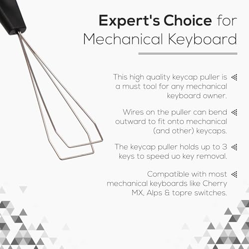 Qisan Keycap Puller Black Stainless Steel Keycap Removal Tool Expert for Mechanical Keyboard Magicforce - Thumbnail 3