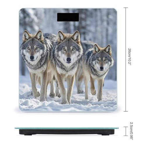 Báscula digital de baño Pack of Wolves con vidrio templado miniatura 2
