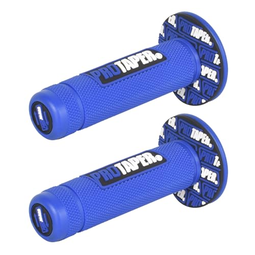 1 Pair Rubber Handlebar Protaper for Motorcycle, 22mm/24mm Motorcycle Handlebar Grips for Motorcycles Handlebar Cross, Pitbike, Enduro, Non-Slip and Durable (Blue)