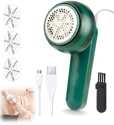 Electric Lint Remover Rechargeable, Fabric Shaver, Lint Shaver Electric Sweater Shaver Lint Remover, Battery Operated - Fuzz, Lint Remover for Clothes, Legging, Curtain, Socks (Green)