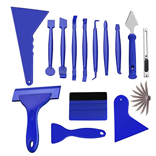 DKIIGAME 14 Pcs Car Vinyl Wrap Tool Kit,Automotive Sun Protection Window Tinting Kits for Vehicle Glass Protective Film Window Wrapping Tint Installing