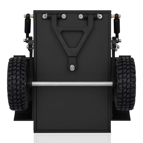 Aluminum RC Trailer CNC Machined RC Utility Trailer with Ball Head Hitch and Simulation Skateboard and Bicycle Decoration for TRX4M SCX24 Redcat Ascent-18 1/18 1/24 Scale RC Crawler Upgrade (Black)
