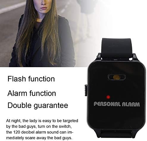 Alarm Osobisty Samoobrony z Migającym światłem, Opaska do Biegania na Zewnątrz 120 DB Syrena Urządzenie do Ochrony Osobistej dla Dzieci/Kobiet/Osób Starszych (czarne)