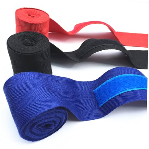 BESPORTBLE 2 Piece Cotton Hand Wrapping Belts 2.5m Length for Boxing Fitness Stick Pad Closure