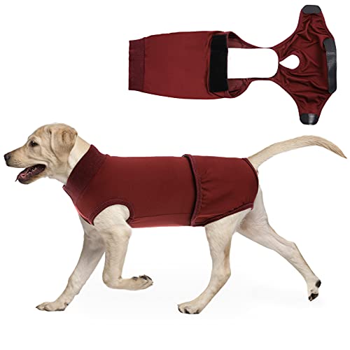 SAWMONG Recovery Suit for Dogs After Surgery, Prevent Licking Female and Male Dog Recovery Suit, Cone E-Collars Alternatives, Dog Surgery Recovery Suit with Highly Absorbent Washable Dog Diapers