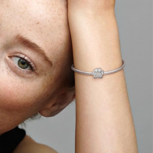 'Pandora's Sparkling Paw Print Charm, Sterling Silver4