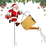 Retro Solar Weihnachten Laterne - Outdoor Garten, Wasserdichte Urlaub Dekoration für Hof Rasen Weg Terrasse Gehweg Party, Solarbetriebene Gießkanne Design, Festliches Weihnachtslicht