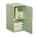 Coffee Table FHW Stratyfikacja Szafa Szafa Organizer do przechowywania Plastikowy Z Gitter Kombinacja Kostka Półki Ubrania Sypialnia Dom Zielona Kombinacja Szafa (Rozmiar: 39 x 37 x 75 cm)