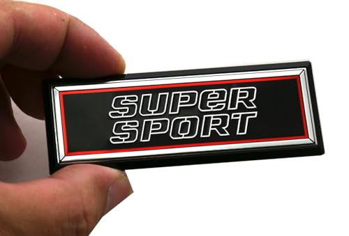 Image of 1pc New Super Sport Dash Emblem 3D Badge Replacement for 81-87 El Camino 83-88 Monte Carlo SS (Chrome Black)