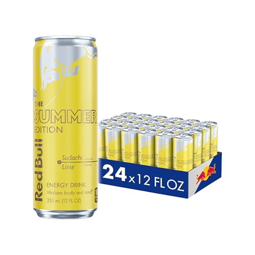 Red Bull Summer Edition Sudachi Lime Energy Drink, with 114mg Caffeine plus Taurine & B Vitamins, 12 Fl Oz, Pack of 24 Cans