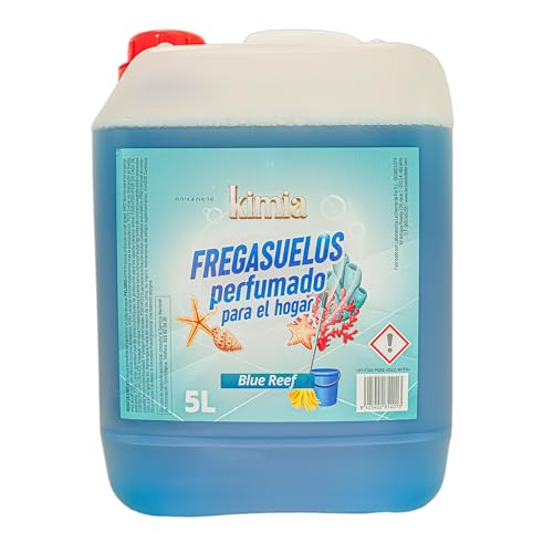 KIMIA - Fregasuelos Blue Reef 5L | Fregasuelos Perfumado y Concentrado para Hogar | Limpiador de Suelo | Limpieza Profunda | Aroma Marino | Fragancia Fresca y Duradera | Para Todo Tipo de Superficies