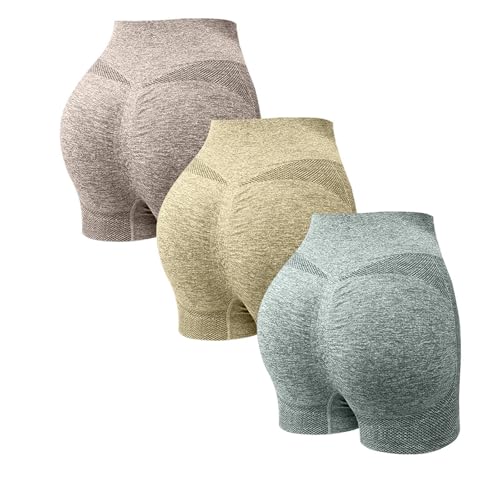 2 Pack Mallas Cortas Mujer Push Up Pantalones Cortos Deportes Cintura Alta Antirozaduras Pantalon Corto Deportivos Anticeluliticos Leggins Shorts Running Yoga Elásticos Short Gimnasio Fitness Ciclista