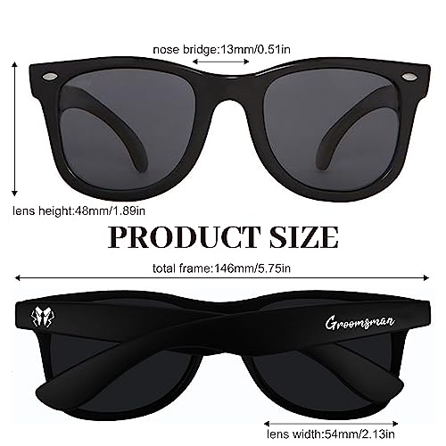 8 Pack Groomsmen Sunglasses for Men - Wedding Sunglasses for Groomsman Proposal Gifts, Bachelor Party Favors2
