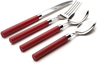 Sabichi 16PC RED HANDLE CUTLERY SET, Stainless Steel, 6.4 x 21.6 x 28.6 cm