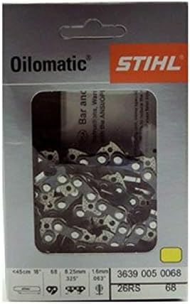 STIHL 3639 005 0068 (26RS 68) 18 Inch Length, .325 Pitch, .063 Gauge-68 Drive Lengths