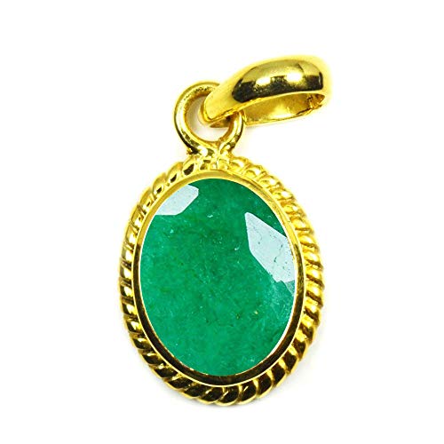 Émeraude naturelle et ovale sur bague homme plaqué or de haute qualité