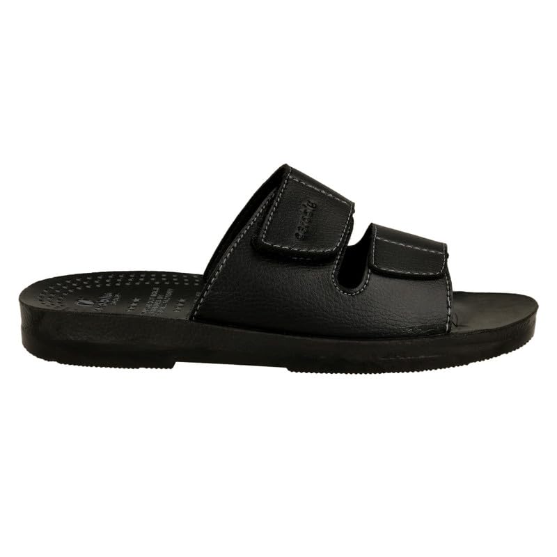 Image of AEROBLU Comfortable Flat Slippers for Men | Dual Adjustable Velcro Strap | Anti SKid & Lightweight Slip-On Flats for Indoor & Outdoor use