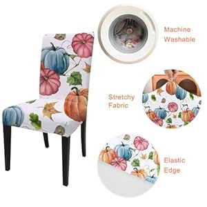 Thanksgiving Chair Slipcovers Set of 2 Kitchen Armless Dining Chair Cover Fitted Stretch Fabric Washable Protector Friends Giving Party Blue Pumpins Thanksgiving Chair Slipcovers Set of 2 Kitchen Armless Dining Chair Cover Fitted Stretch Fabric Washable Protector Friends Giving Party Blue Pumpins