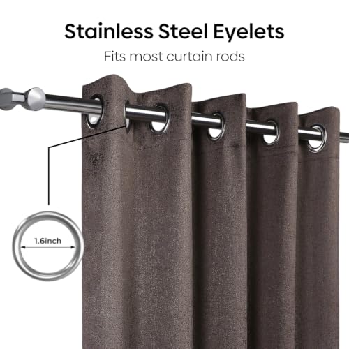 Image of haus & kinder Metallic Blackout Jacquard Window Curtain 5 Feet Long Pack of 1 | 100% Room Darkening Luxe Metallic Mocha 130 x 152 cm