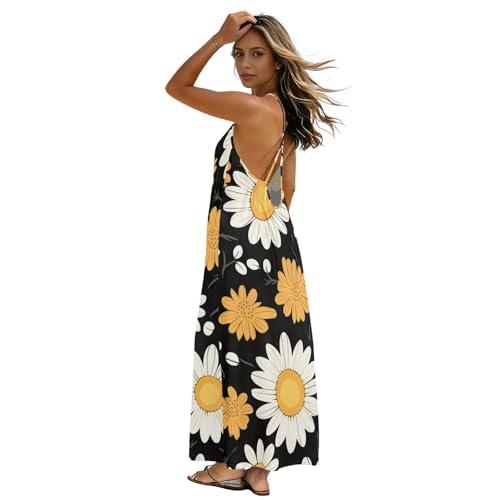 Robe d'été noire fleurie en coton pour vos soirées plage et terrasses ensoleillées