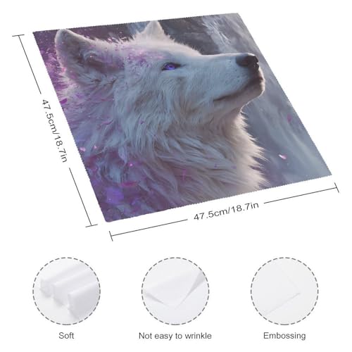 Servilletas de tela reutilizables de lobo blanco para mesa de cocina 3