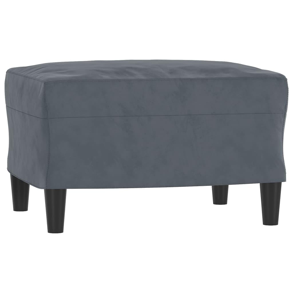 3-osobowa sofa z taboretem, ciemnoszary, aksamit, 180 cm, tapicerowana, do salonu, otomana, funkcja relaksu, miejsce do przechowywania, łóżko dla gości, oszczędność miejsca
