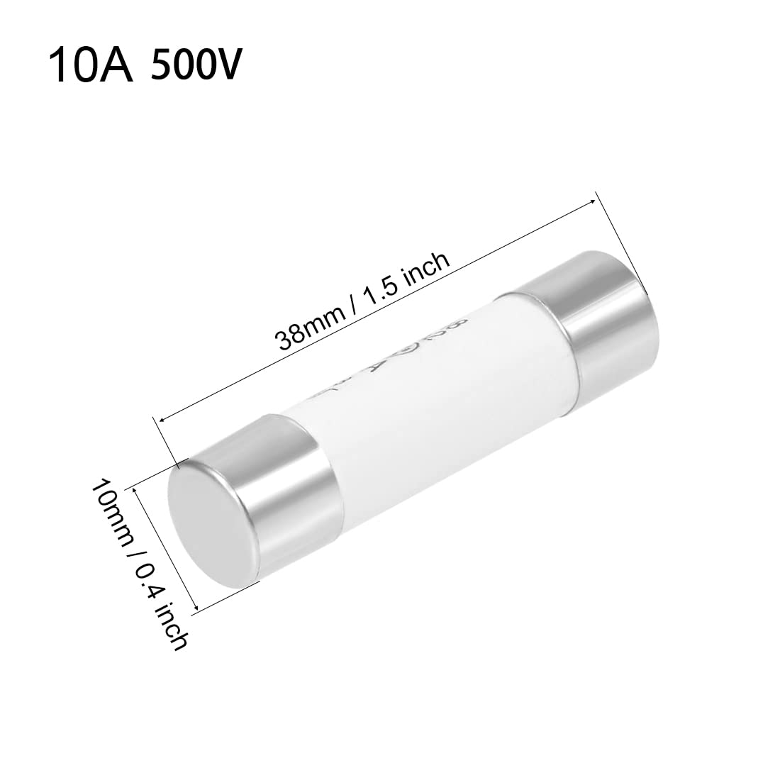 Fusibile in ceramica cilindrico tipo aM misura 10,3X38 mm 10 A