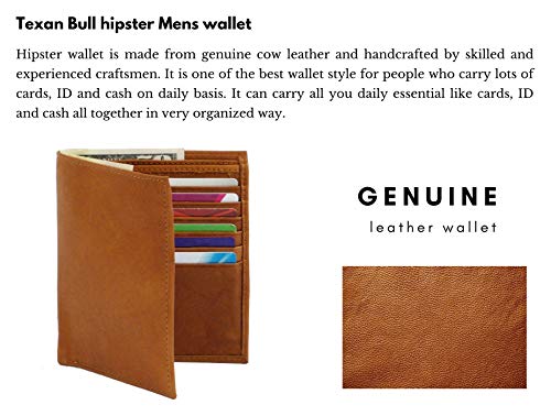 Euro Style Leather Wallets | Bifold Hipster | Credit Card Holders (Tan)4