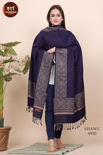 Image of KRITI Paisley Design Woollen Beige Color Shawl For Women