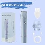 Bikini Trimmer for Women, 2 in 1 Electric Razor & Bikini Shaver for Womens IPX7 Waterproof Body Hair Trimmer and Facial Hair Remover,Blue