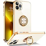 BENTOBEN Designed for iPhone 13 Pro Case, iPhone 13 Pro Phone Case with 360° Ring Kickstand Magnetic Car Mount Supported Protective Girls Boys Women Men Cover Case for iPhone 13 Pro 6.1 inch, White