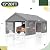 EROMMY 13' x 20' Carport?Portable Garage with UV Protection & Steel Frame, Heavy Duty Car Port with Removable Sidewalls, All-Season Car Canopy for Tractor, Truck, Boat, Outer Gray and Inner White