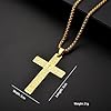 Niaspi Engraved Pray Cross Pendant Necklace for Women Men Unisex Minimalist Stainless Steel Personalized Faith Statement Inspiring Lord's Prayer Crucifix Necklace Jewelry(Gold) #3