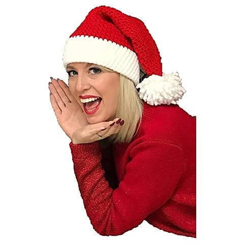 Caistre Santa's Hat Womens Beanie Winter Hat Soft Slouchy Warm Knit Skull Cap Christmas Hat Red Cover