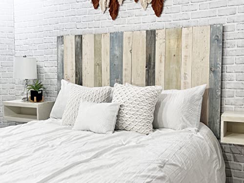 Barn Walls Farmhouse Mix Signature Design, Multicolored Solid Wood Headboard, Floating Panels, Wall Mount, Adjustable Height, Easy Assembly, King Size #TOP2