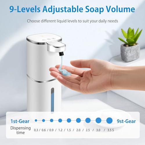 Automatic Liquid Soap Dispenser,Digital Display 9-Level Adjustable Touchless Smart Hand & Dish Soap Dispenser, USB Rechargeable, 13.5oz/400mL Wall Mounted for Bathroom Kitchen, Hotel, Restaurant - Image 4