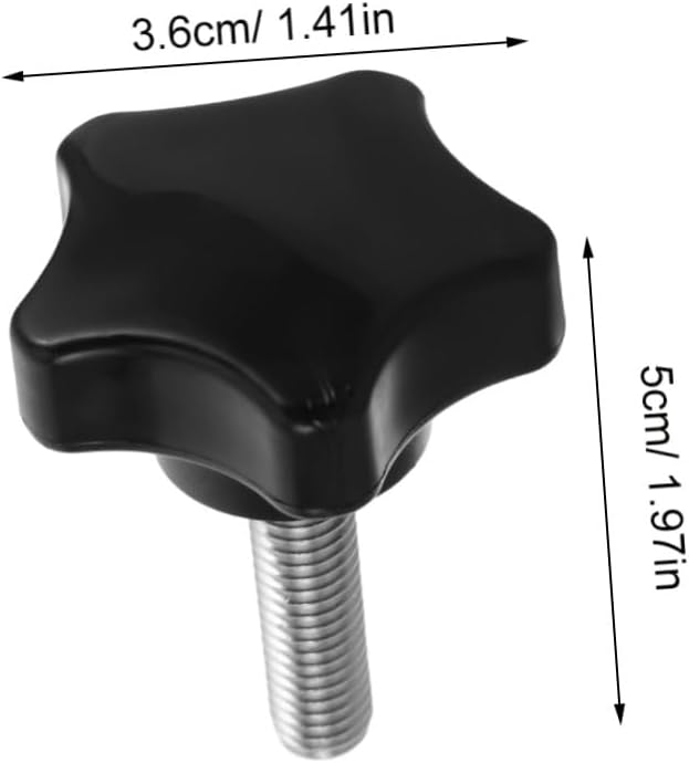 6pcs Star Knobs with M8x30mm Threaded Studs, Abs Plastic and Stainless Steel Hand Tightening Handles, Insulation Properties to Minimize Static Risk, for Woodworking Jigs