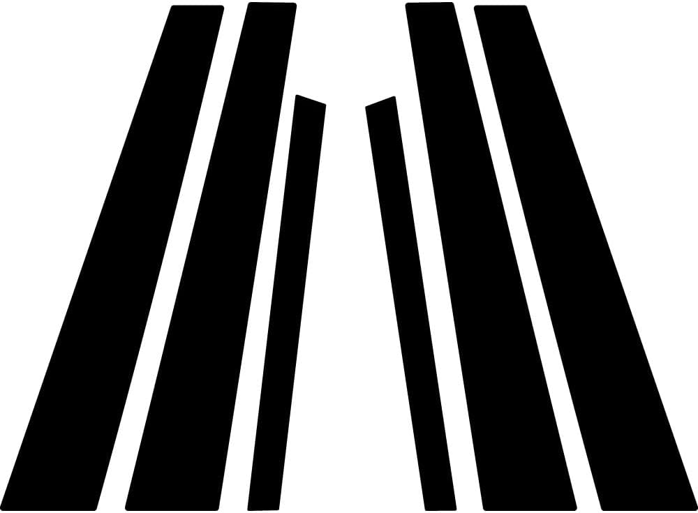 Rvinyl Pillar Post Pre Cut Window Trim Kits in Gloss Black Compatible with BMW 5 Series 2004-2010 Sedan - Adhesive Backs