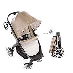 Hauck Buggy Lift Up 4 / für Babys und Kinder ab Geburt / Belastbar bis 25 kg / Einhändig Faltbar / Inklusive Getränke Halter / Höhenverstellbar / Liegeposition / Großer Korb / Beige