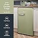 Swan Retro Under Counter Fridge with 77L Fridge Capacity, 13L Freezer Capacity, 1 Glass Shelf, 3 Door Shelves, 1 Salad Drawer, Green, SR11035GNE
