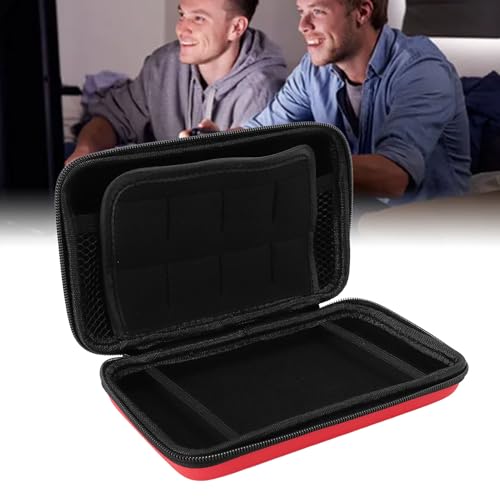 Image of Portable Hard Shell Carry Case for New 3DS XL, Protective Travel Storage Bag with 8 Game Slots, Compatible with Super Edition, New 2DS XL, GPD 5.5in Gamepad Tablet (Red)