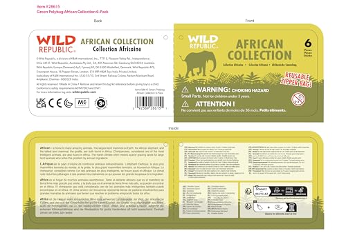 Wild Republic Green Polybag Africa, Toy Figures, Educational Toys, Eco Friendly - Image 2