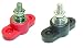 Fastronix 1/4" Stainless Steel Single Stud Power and Ground Junction Block Red and Black